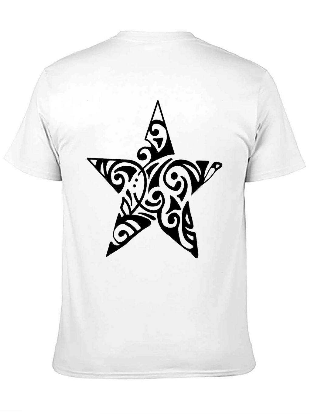 Tribal Star Black T-Shirt - Unique Design