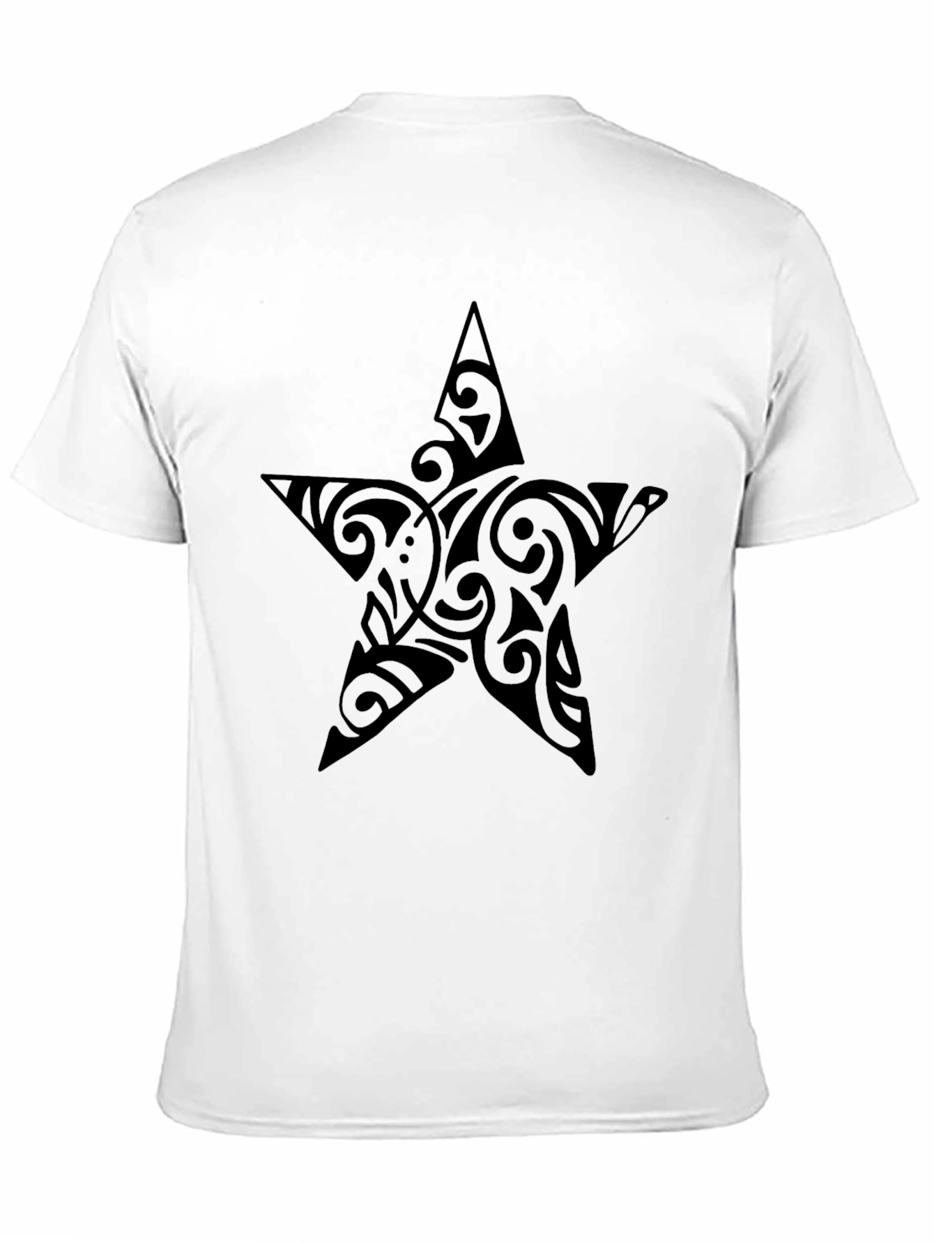 Tribal Star Black T-Shirt - Unique Design