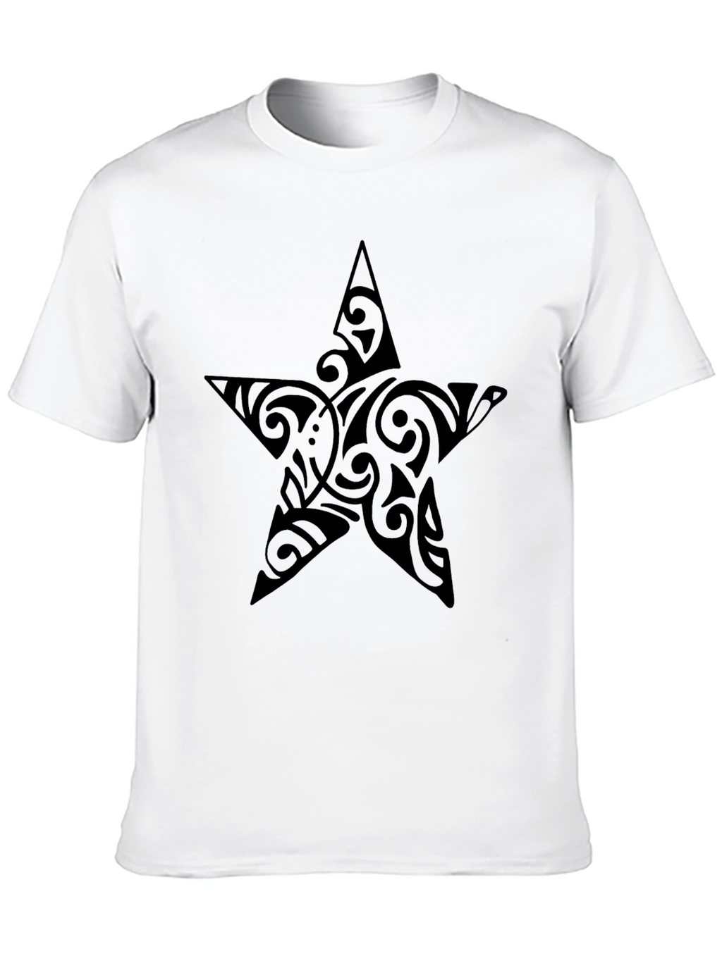 Tribal Star Black T-Shirt - Unique Design
