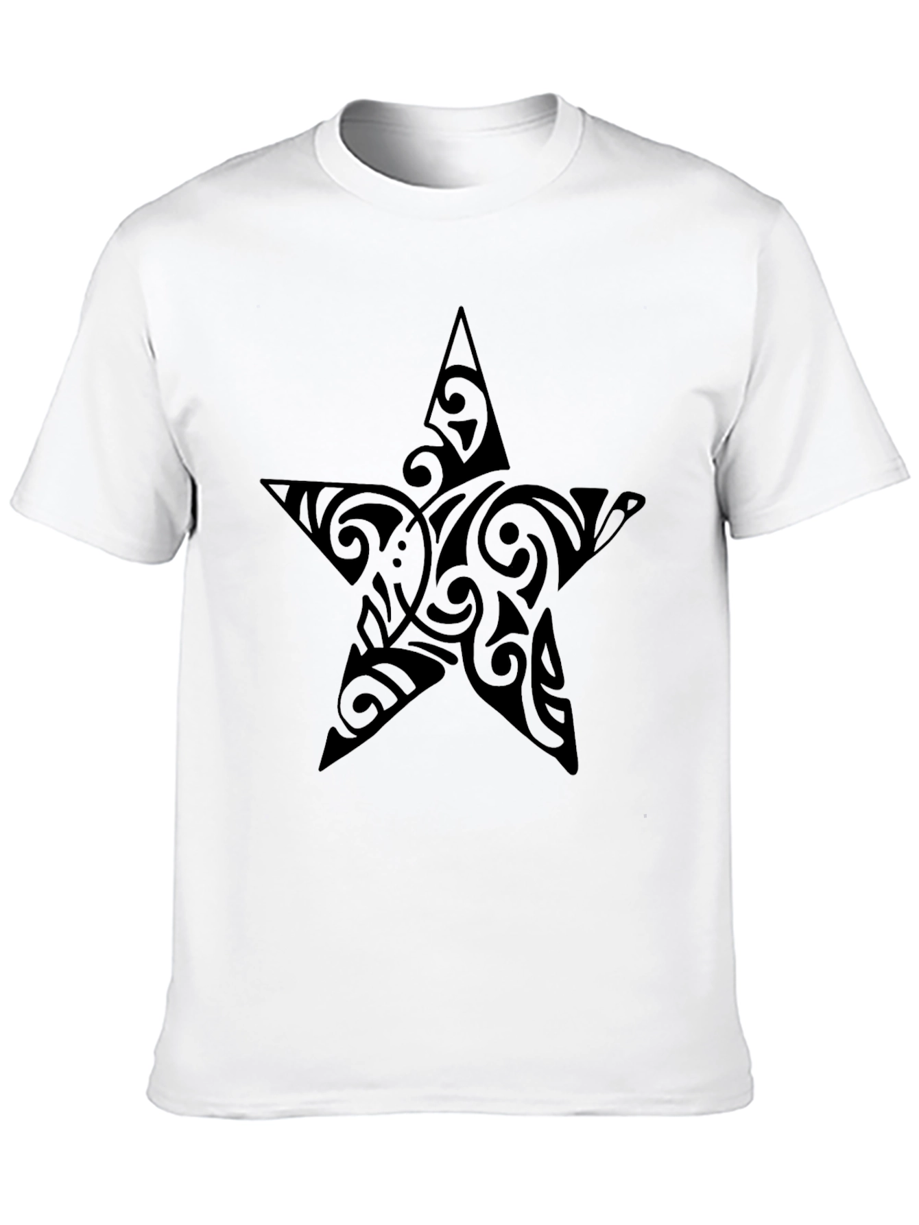 Tribal Star Black T-Shirt - Unique Design
