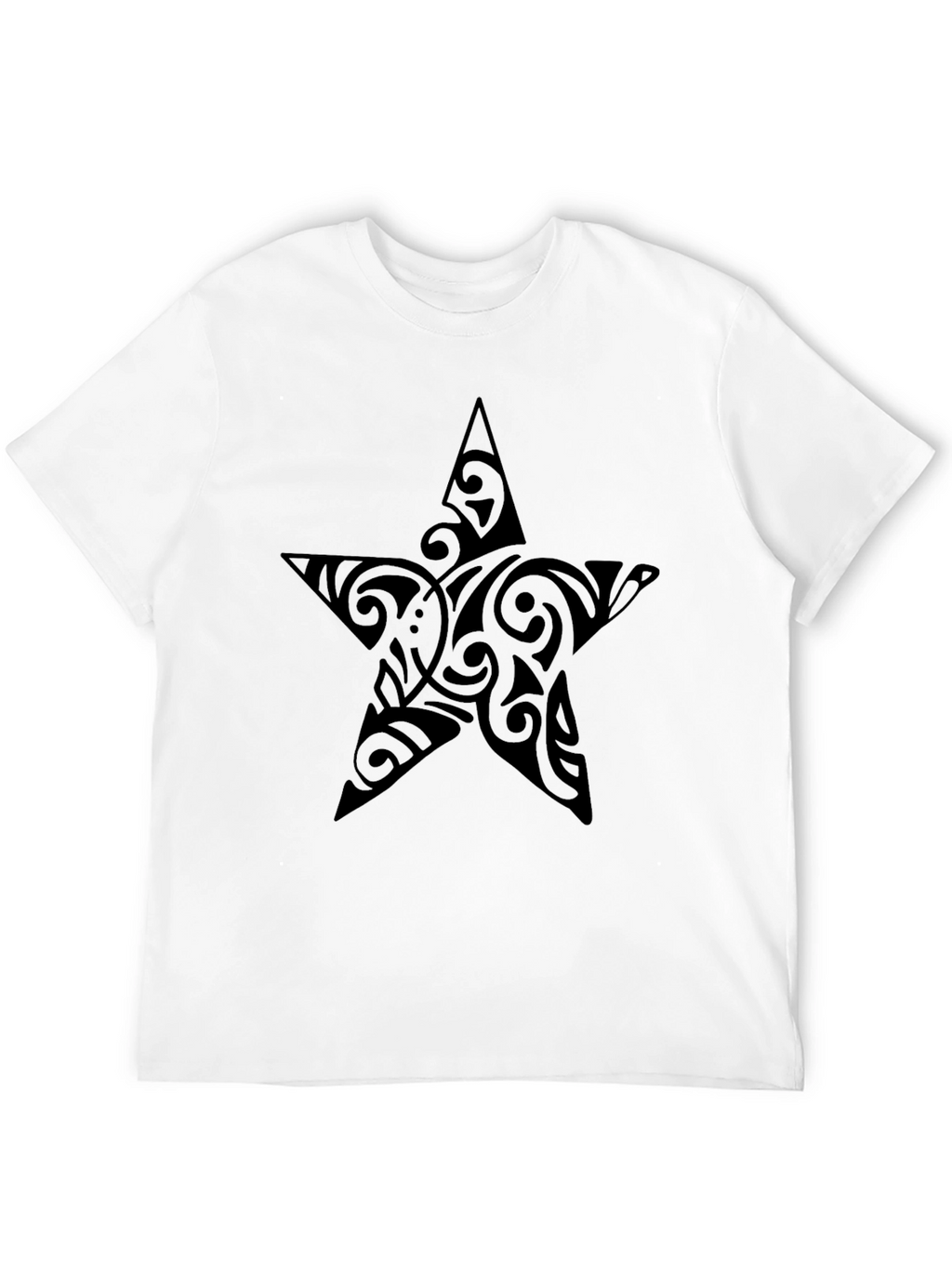 Tribal Star Black T-Shirt - Unique Design