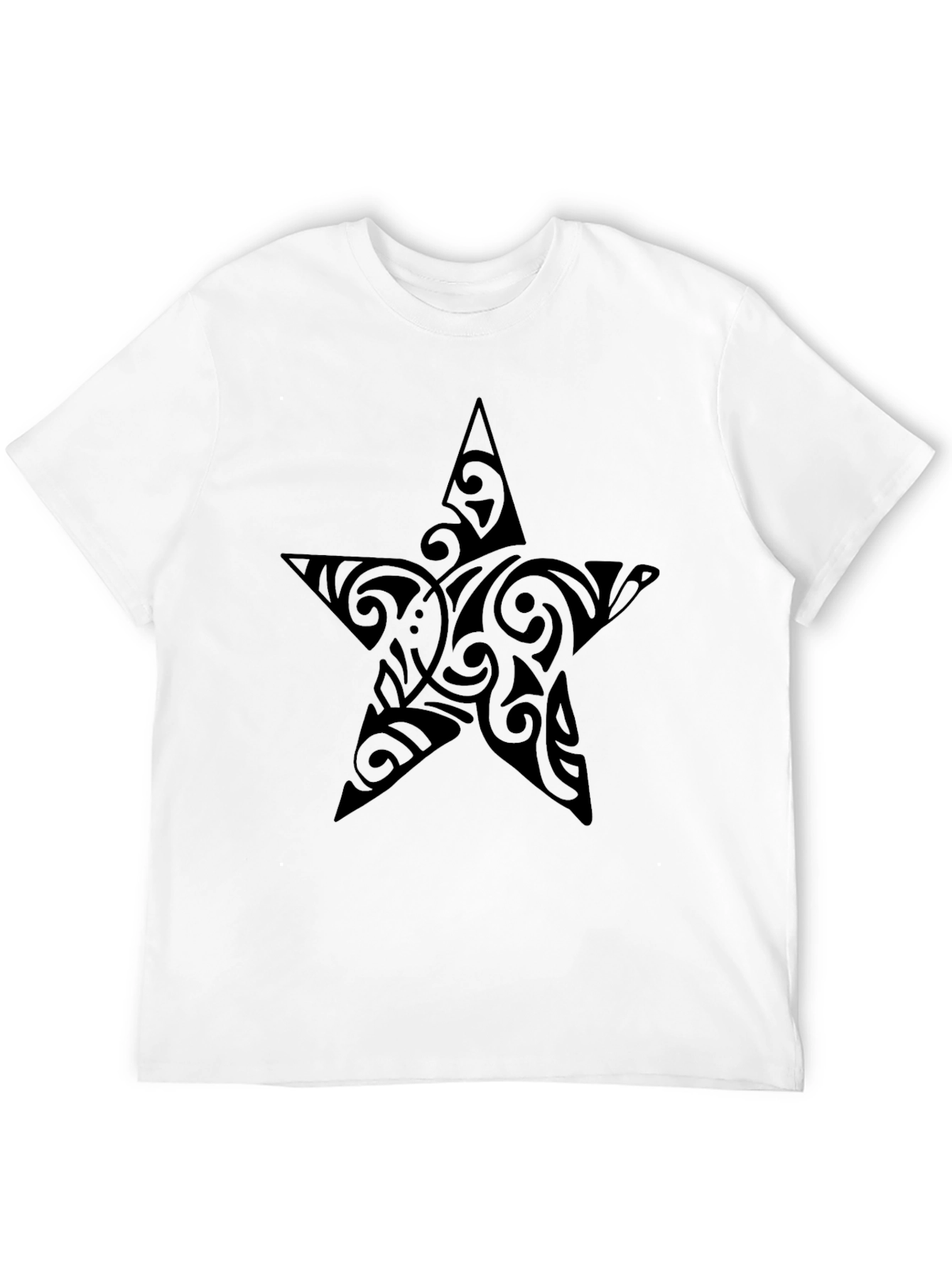 Tribal Star Black T-Shirt - Unique Design