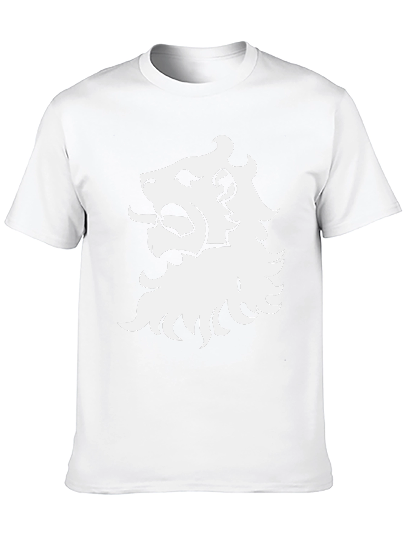 Lion Crest Graphic Tee - Black Cotton T-Shirt