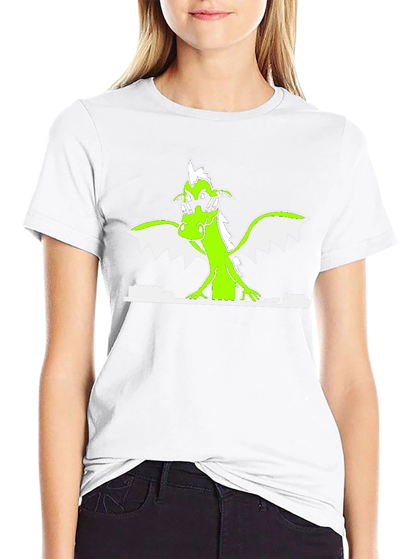 Neon Dragon Graphic Black T-Shirt