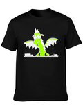 Neon Dragon Graphic Black T-Shirt