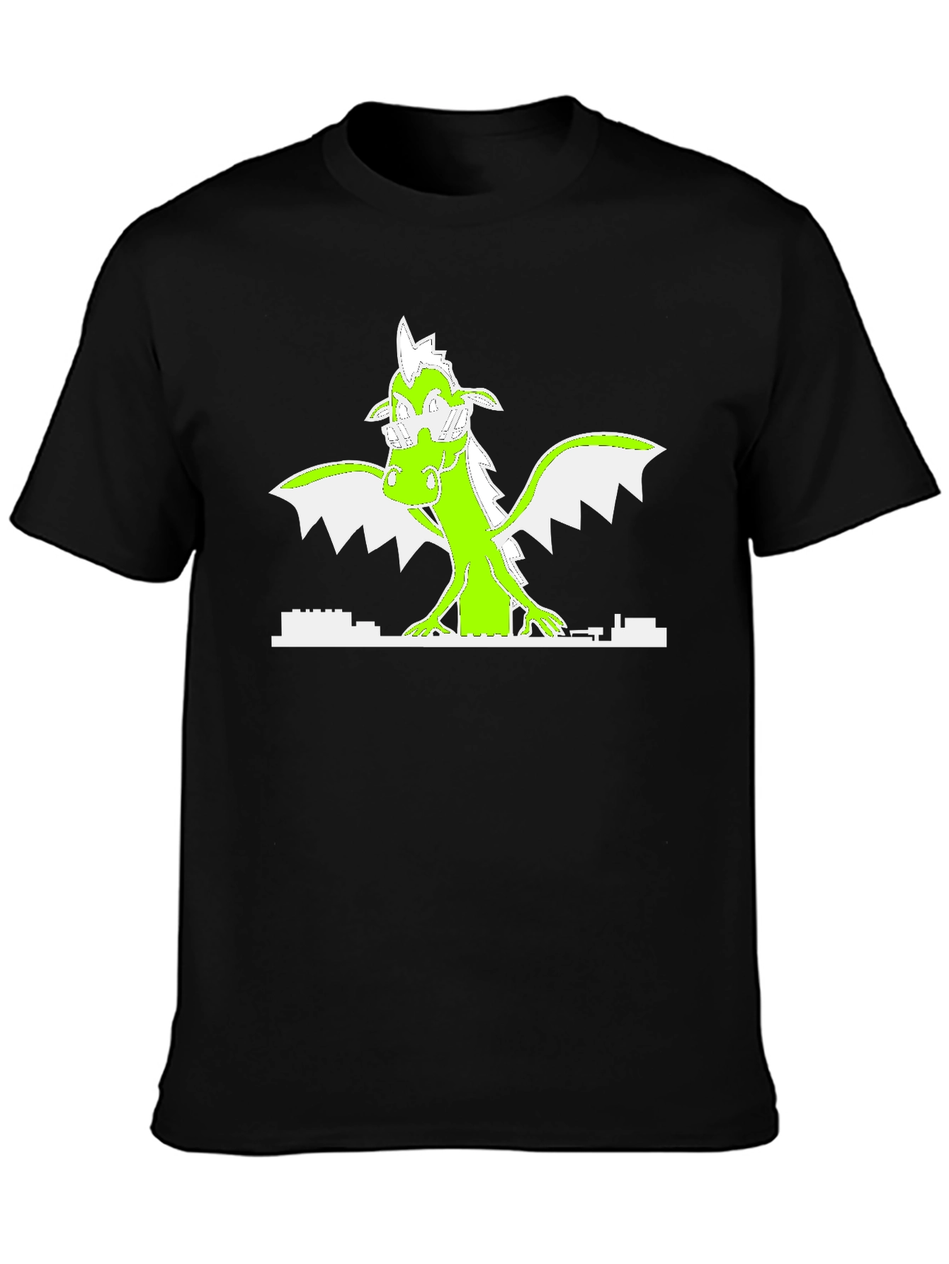 Neon Dragon Graphic Black T-Shirt