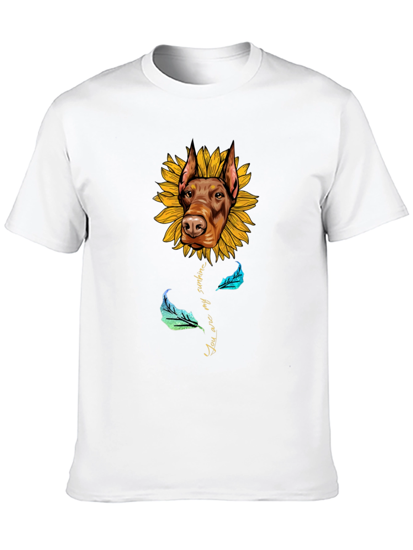 Doberman Sunflower T-Shirt - You Are My Sunshine