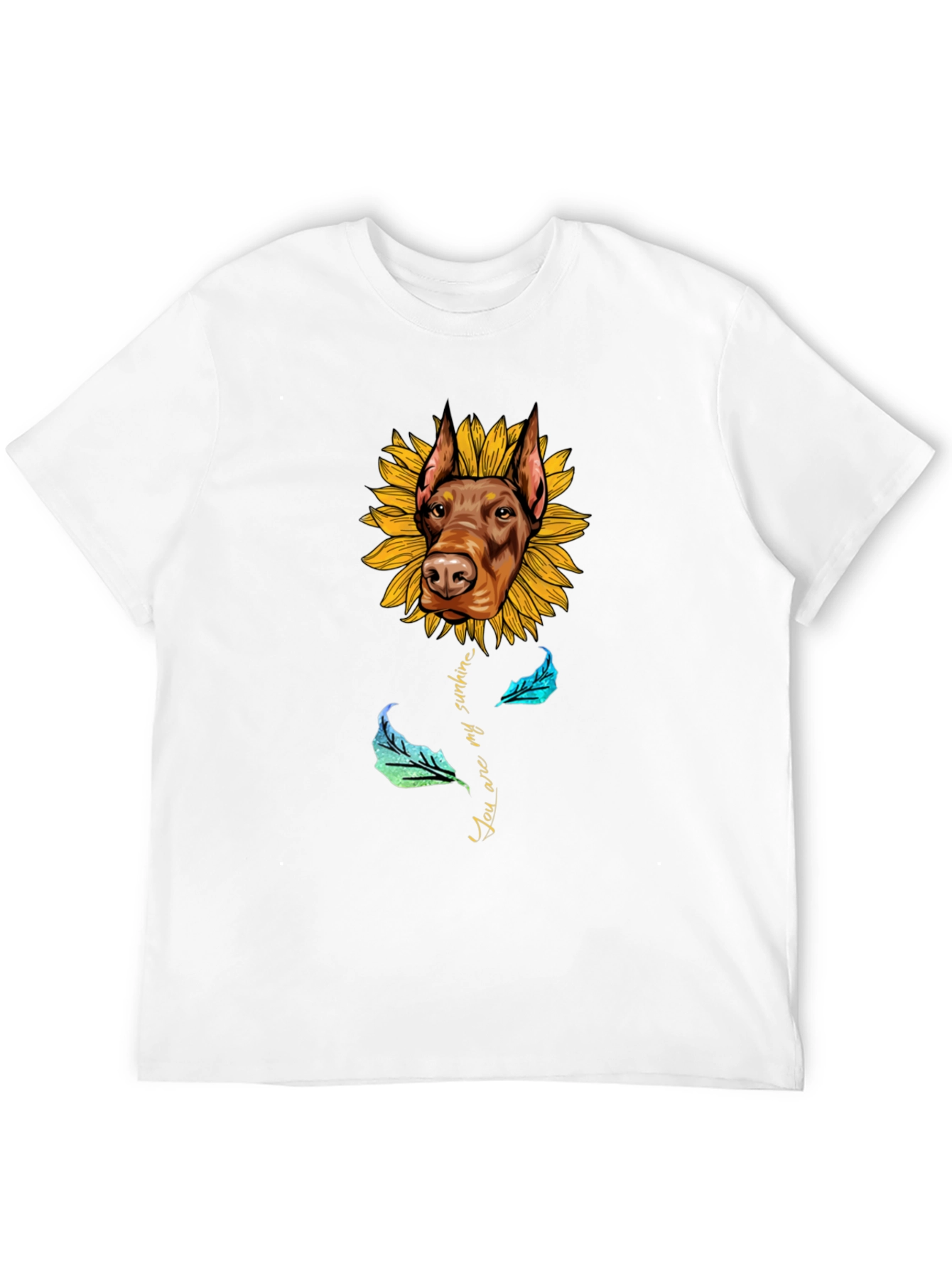 Doberman Sunflower T-Shirt - You Are My Sunshine