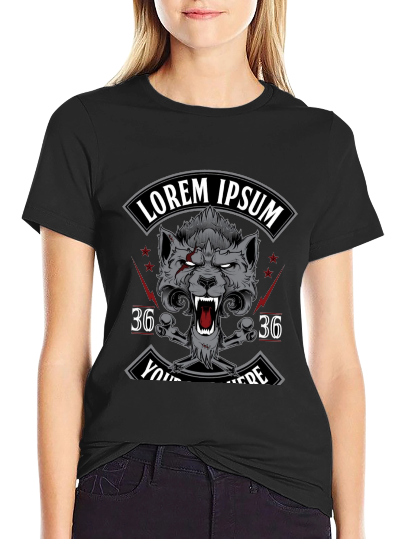 Wolf Graphic T-Shirt - Black