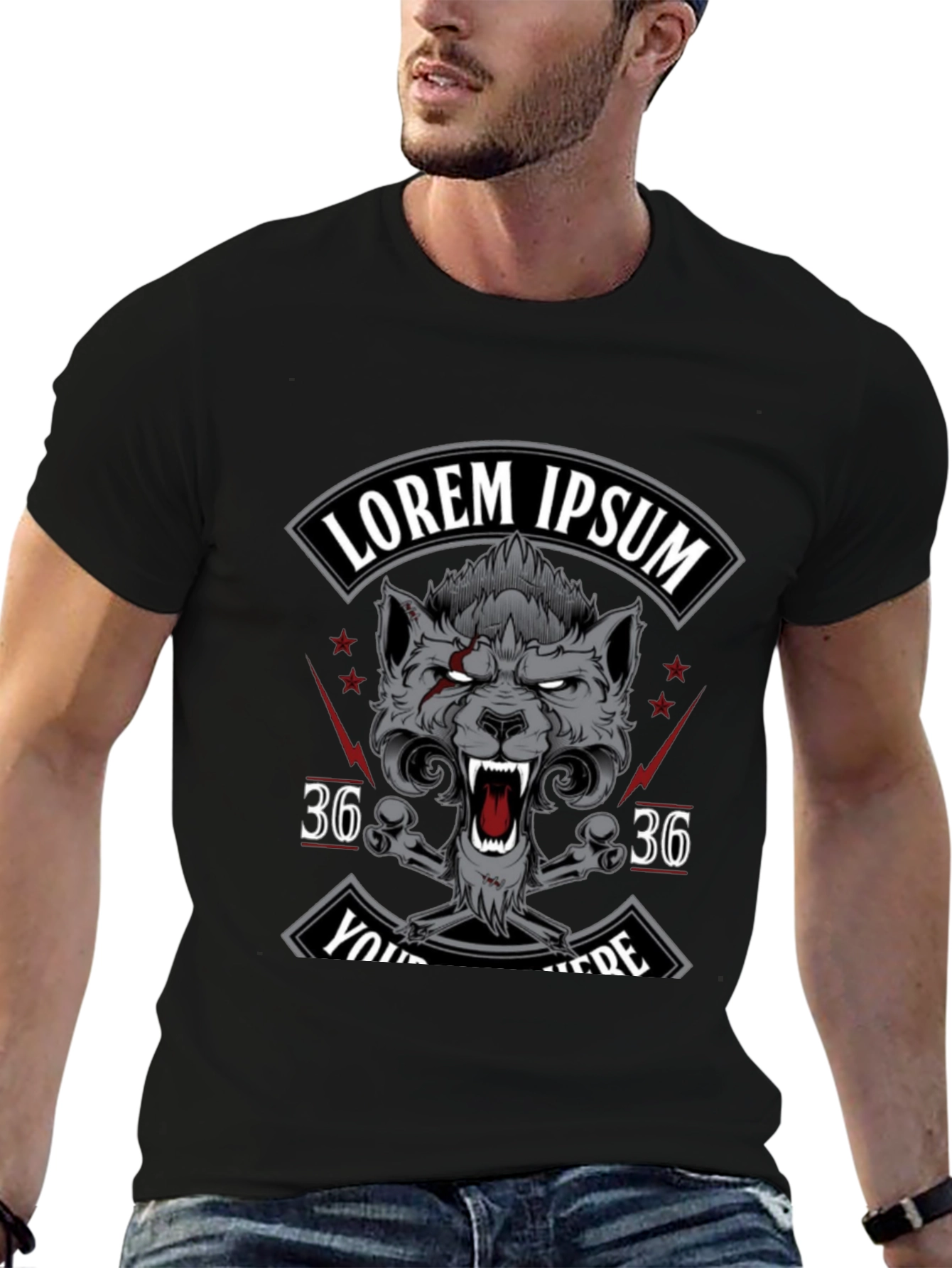 Wolf Graphic T-Shirt - Black