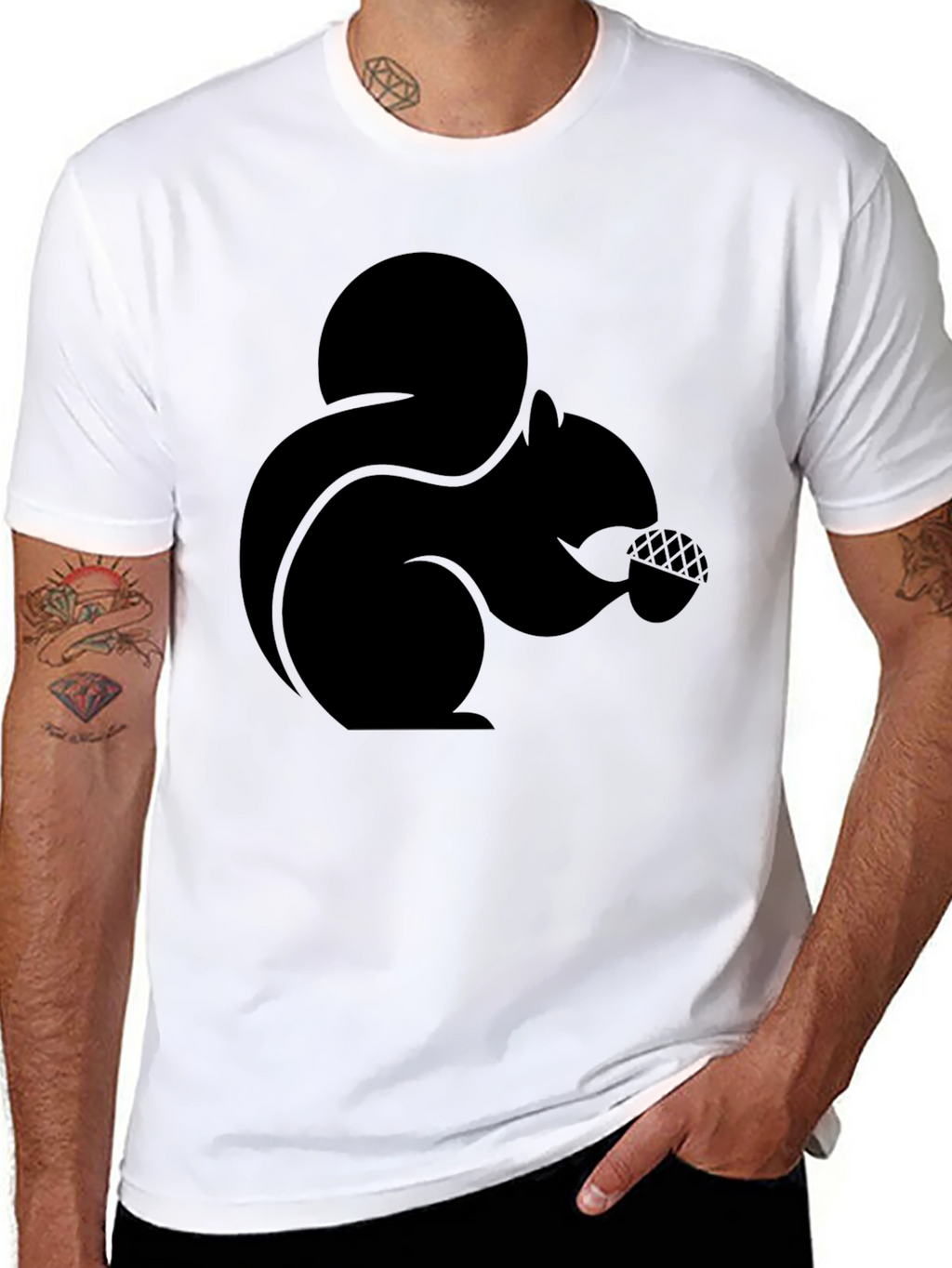 Squirrel Graphic T-Shirt - Black