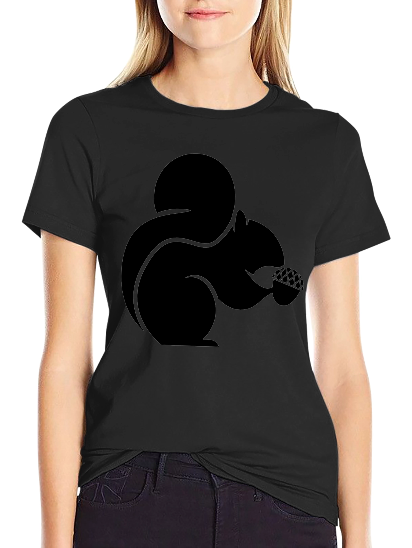 Squirrel Graphic T-Shirt - Black