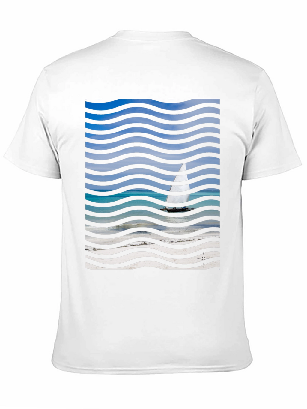 Wavy Sailboat Graphic T-Shirt
