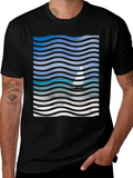 Wavy Sailboat Graphic T-Shirt