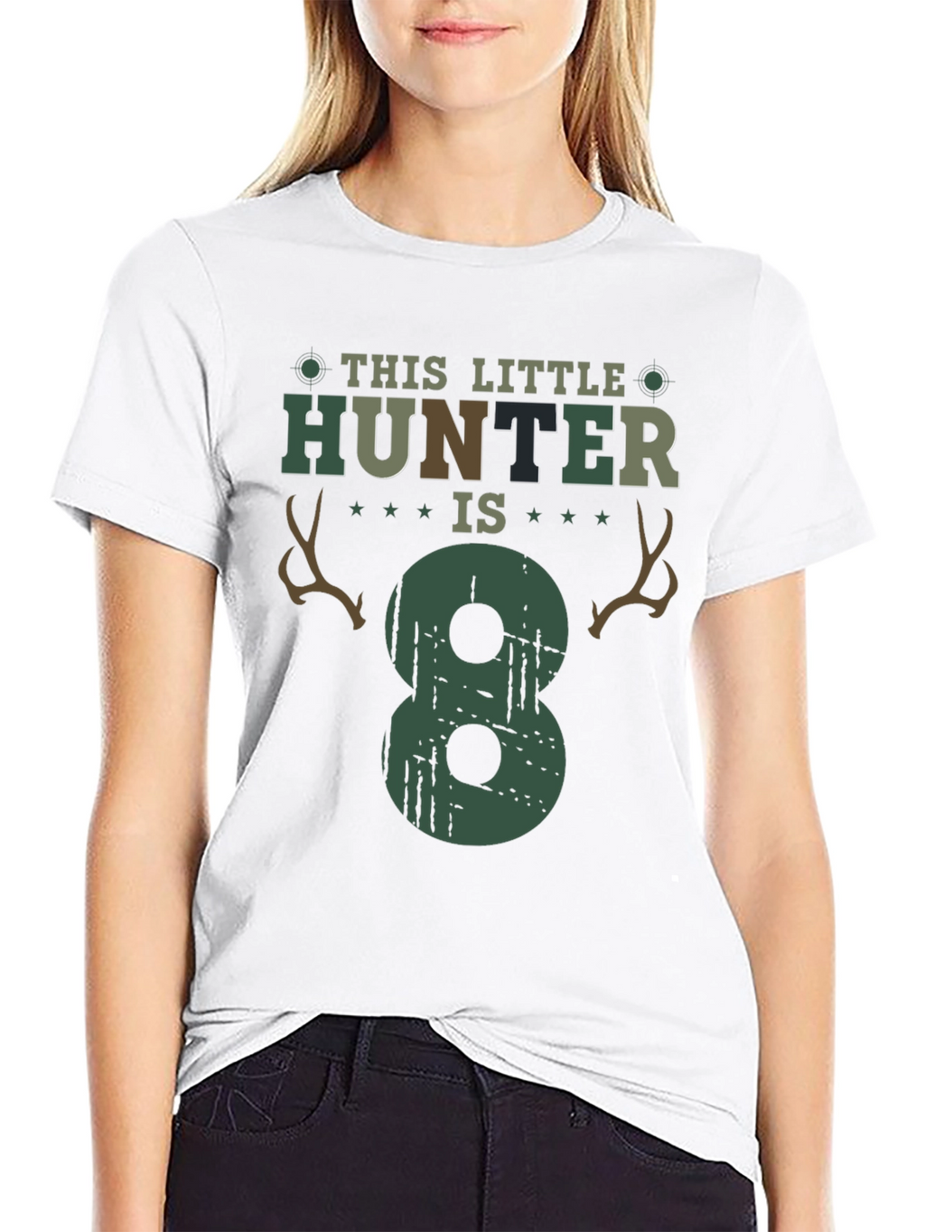 This Little Hunter is 8 - Birthday T-Shirt