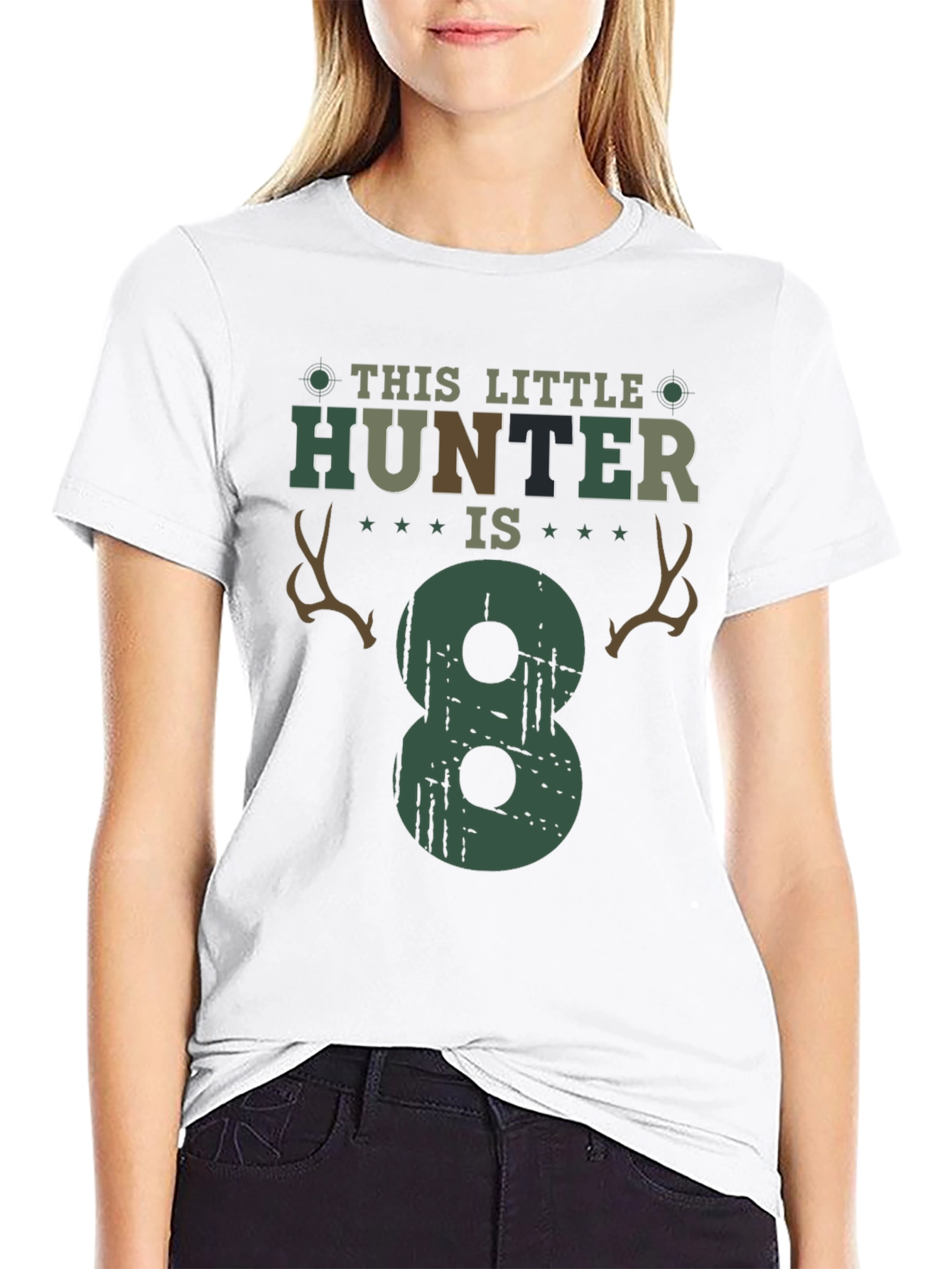 This Little Hunter is 8 - Birthday T-Shirt