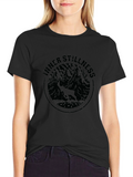 Inner Stillness Black Graphic Tee - Mountain Deer Design