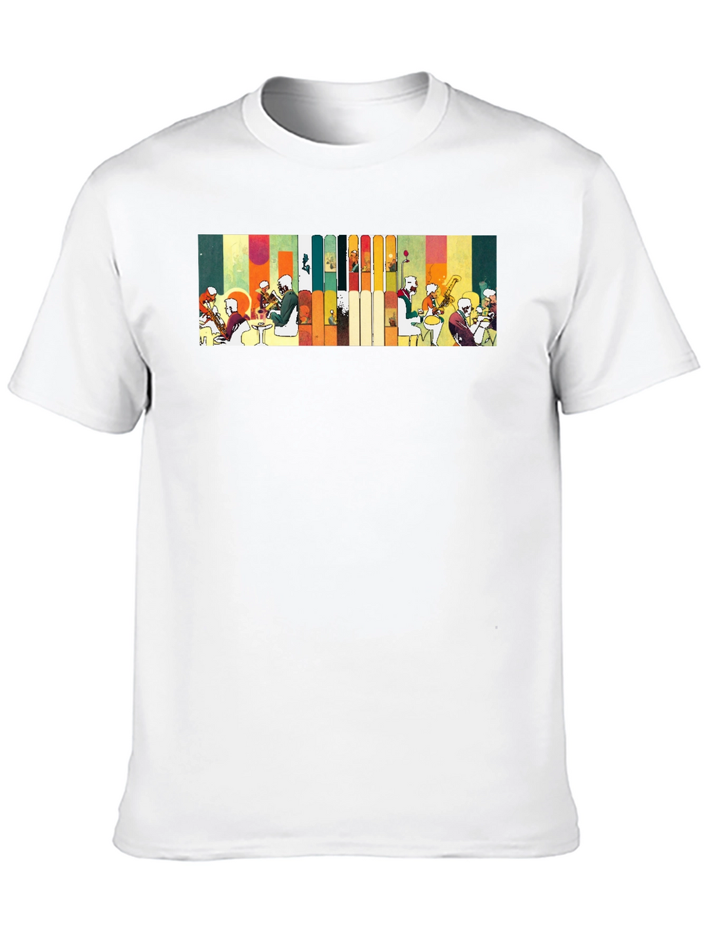 Abstract Jazz Band Graphic Black Tee