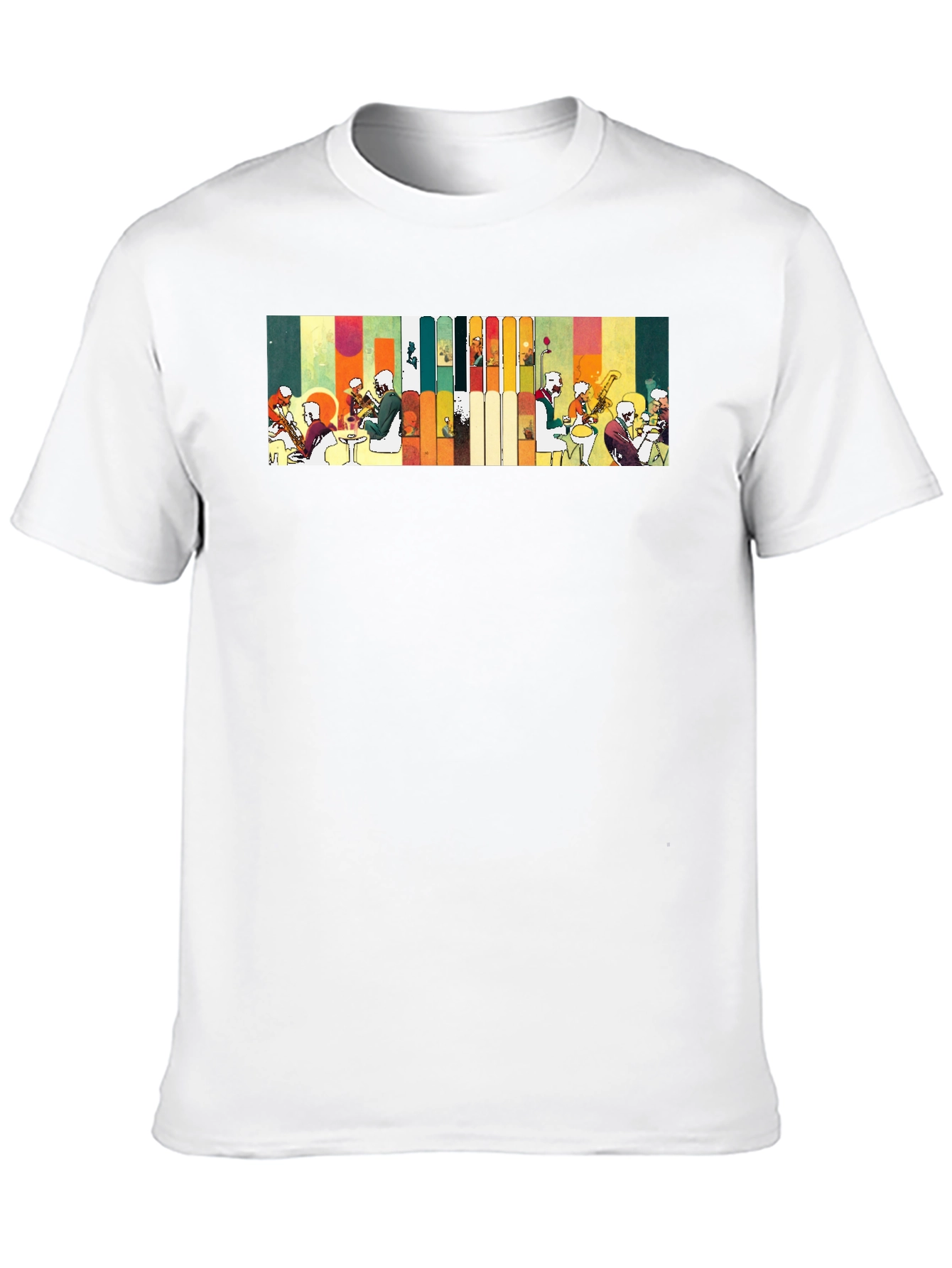 Abstract Jazz Band Graphic Black Tee