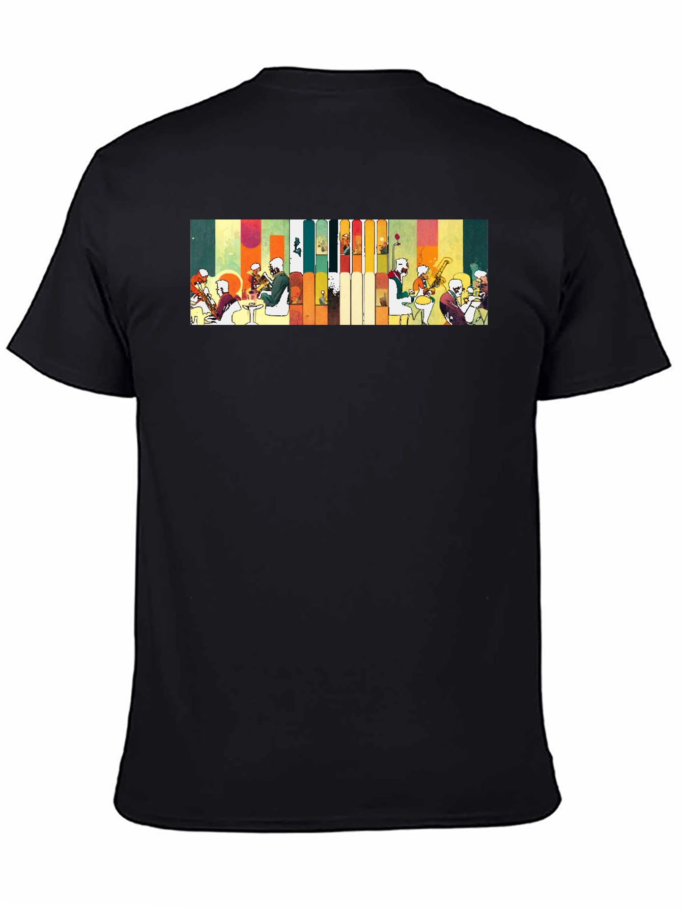 Abstract Jazz Band Graphic Black Tee