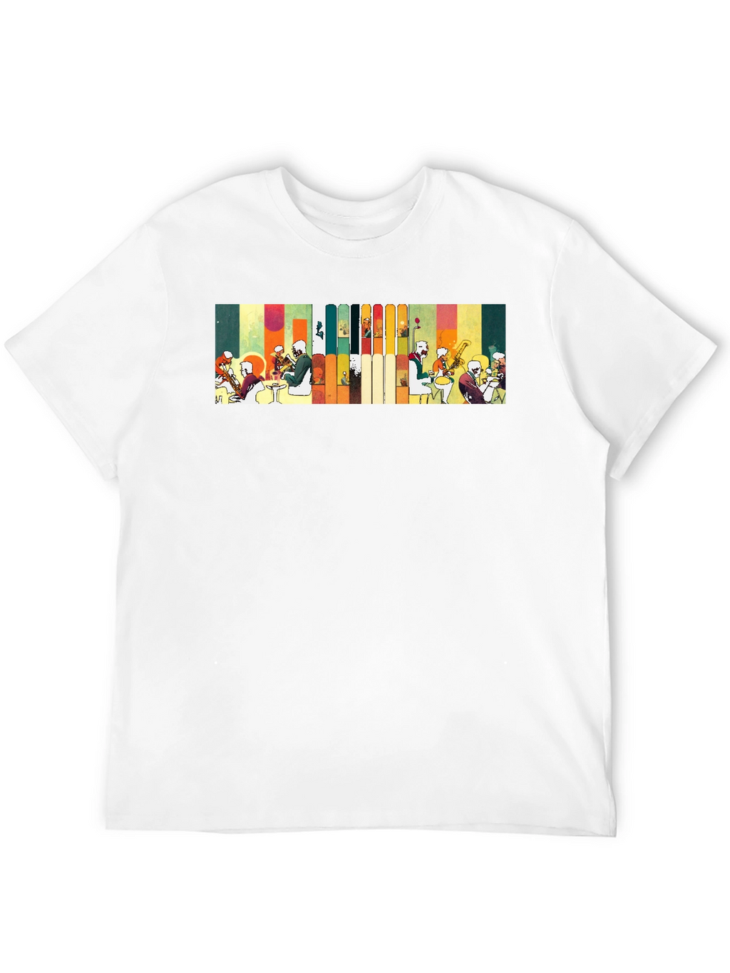 Abstract Jazz Band Graphic Black Tee