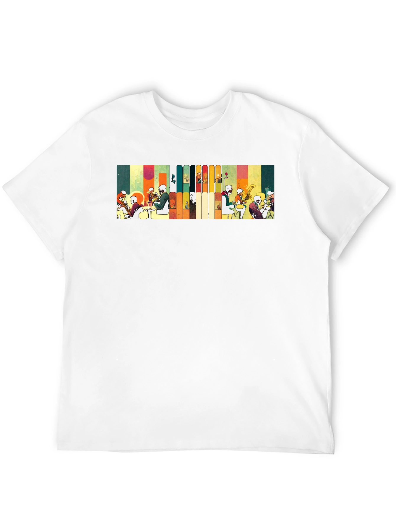 Abstract Jazz Band Graphic Black Tee