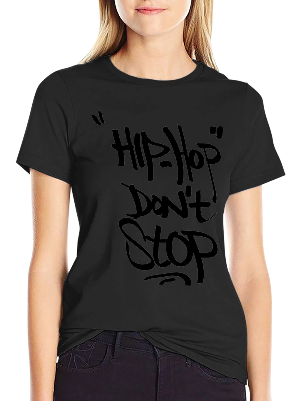 Hip Hop Dont Stop Black T-Shirt