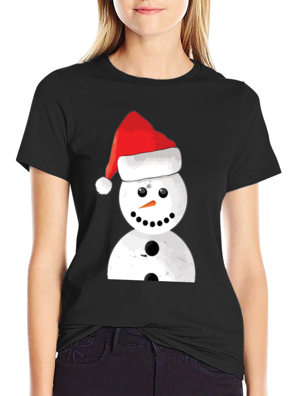 Festive Snowman Graphic Tee - Holiday Cheer