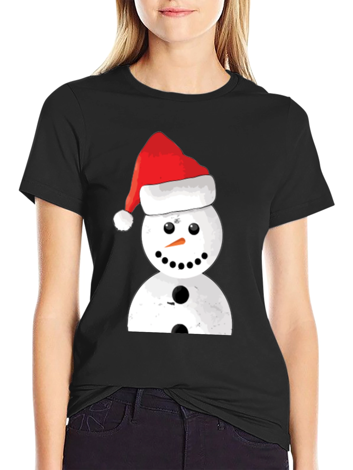 Festive Snowman Graphic Tee - Holiday Cheer