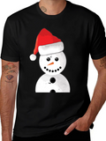 Festive Snowman Graphic Tee - Holiday Cheer