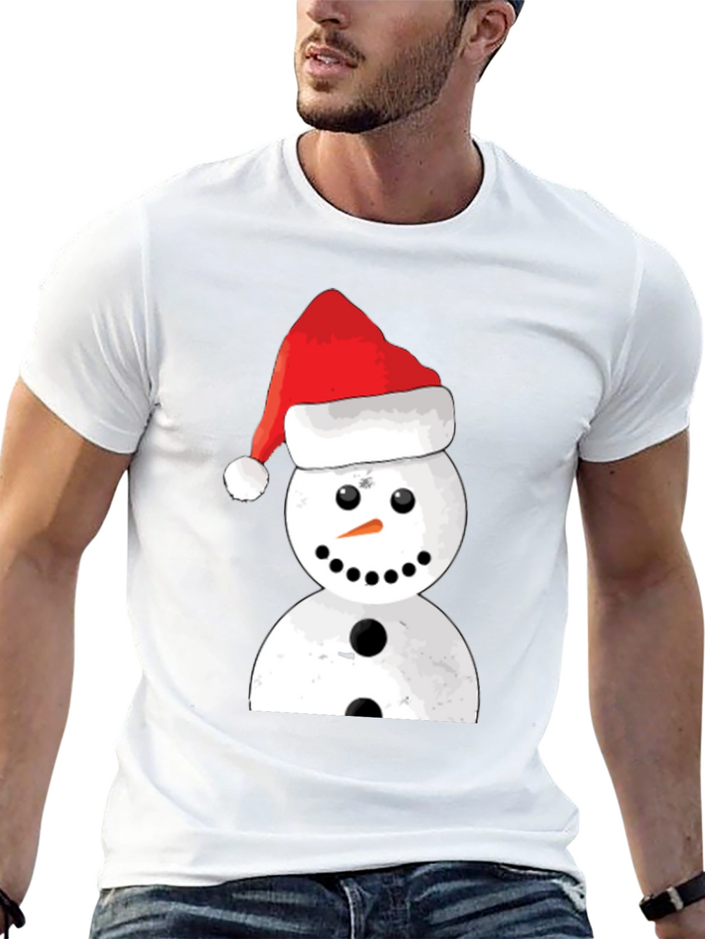 Festive Snowman Graphic Tee - Holiday Cheer