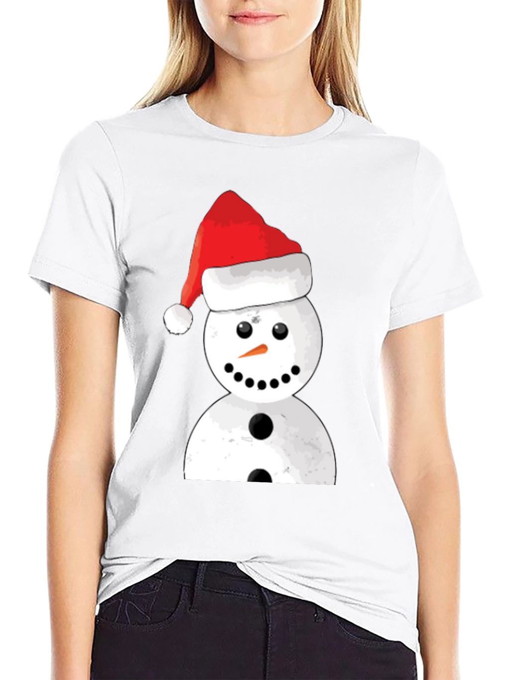 Festive Snowman Graphic Tee - Holiday Cheer