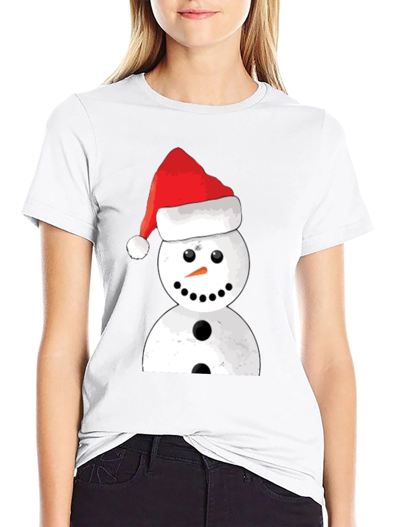 Festive Snowman Graphic Tee - Holiday Cheer