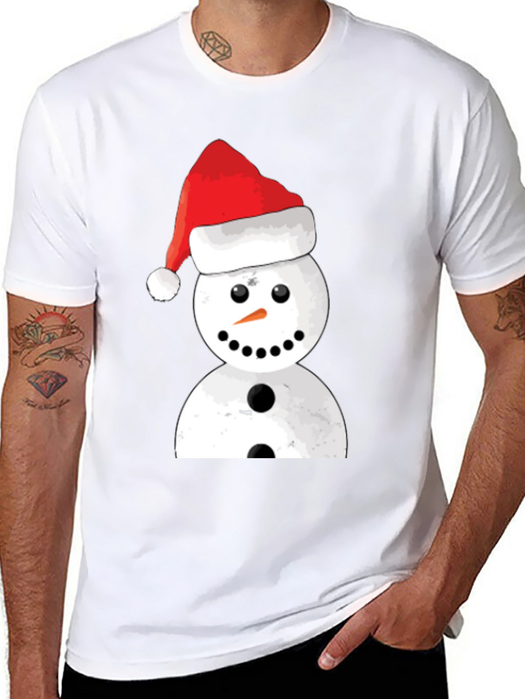 Festive Snowman Graphic Tee - Holiday Cheer