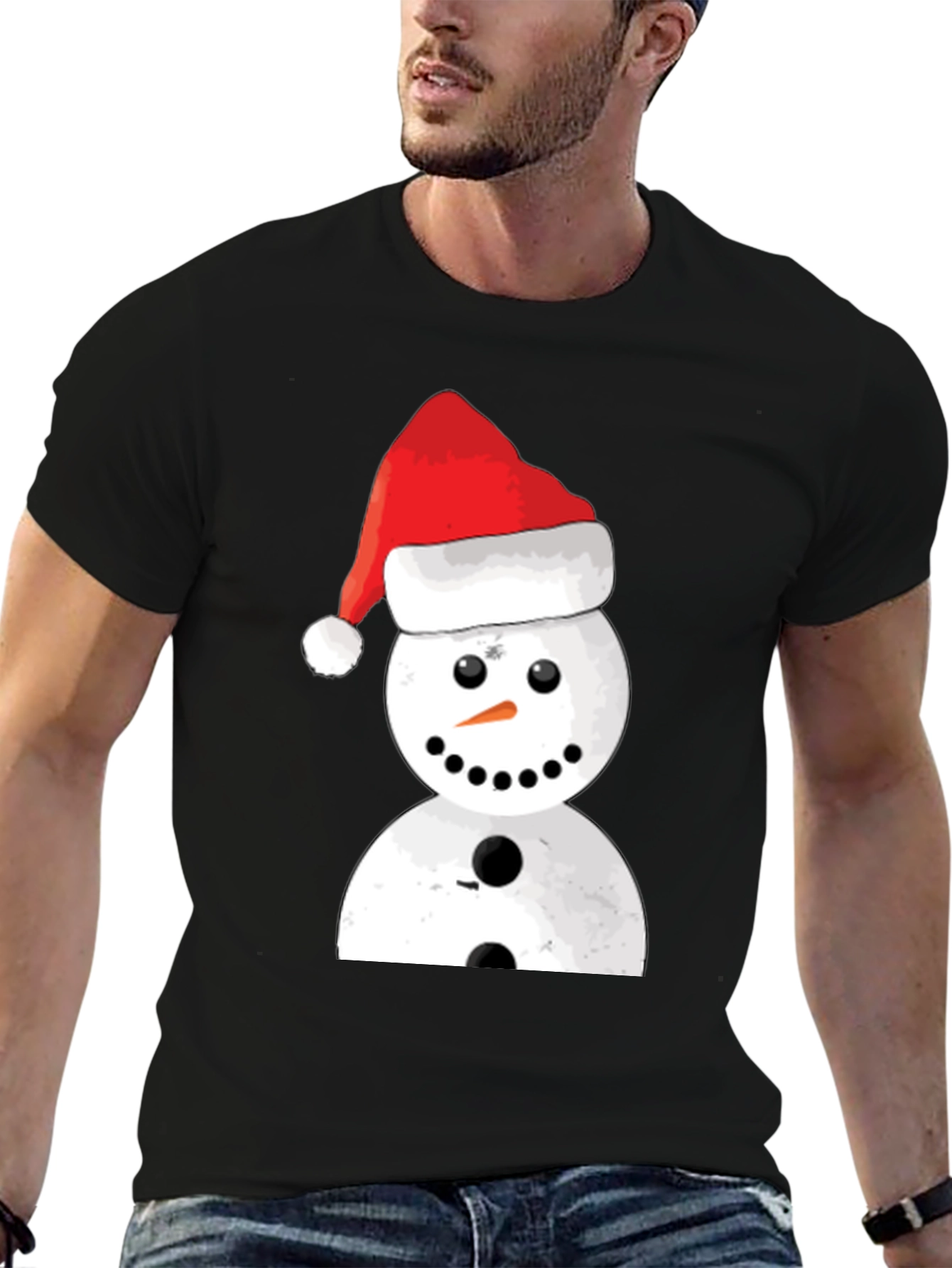 Festive Snowman Graphic Tee - Holiday Cheer