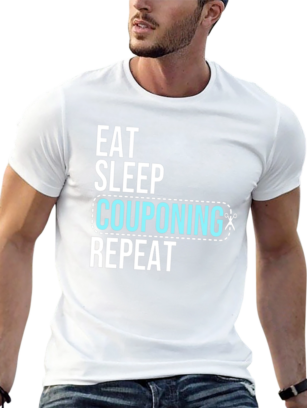Eat Sleep Couponing Repeat Black T-Shirt