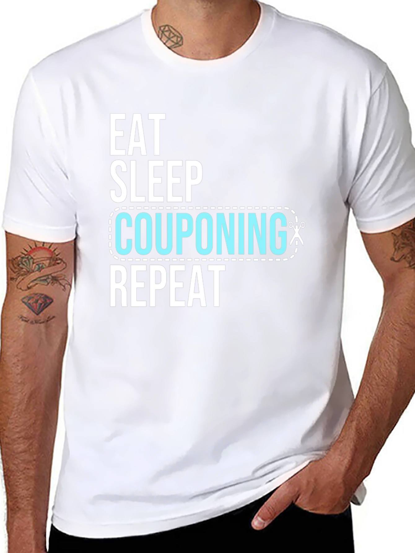 Eat Sleep Couponing Repeat Black T-Shirt