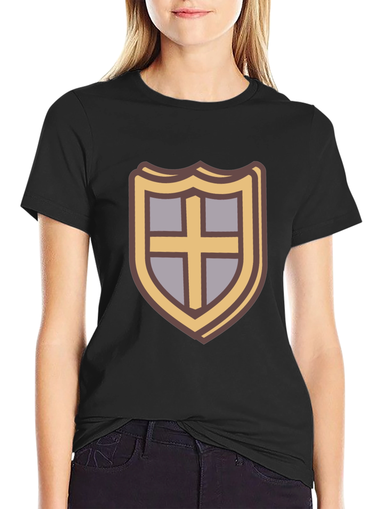 Shield Emblem T-Shirt - Casual Black Tee