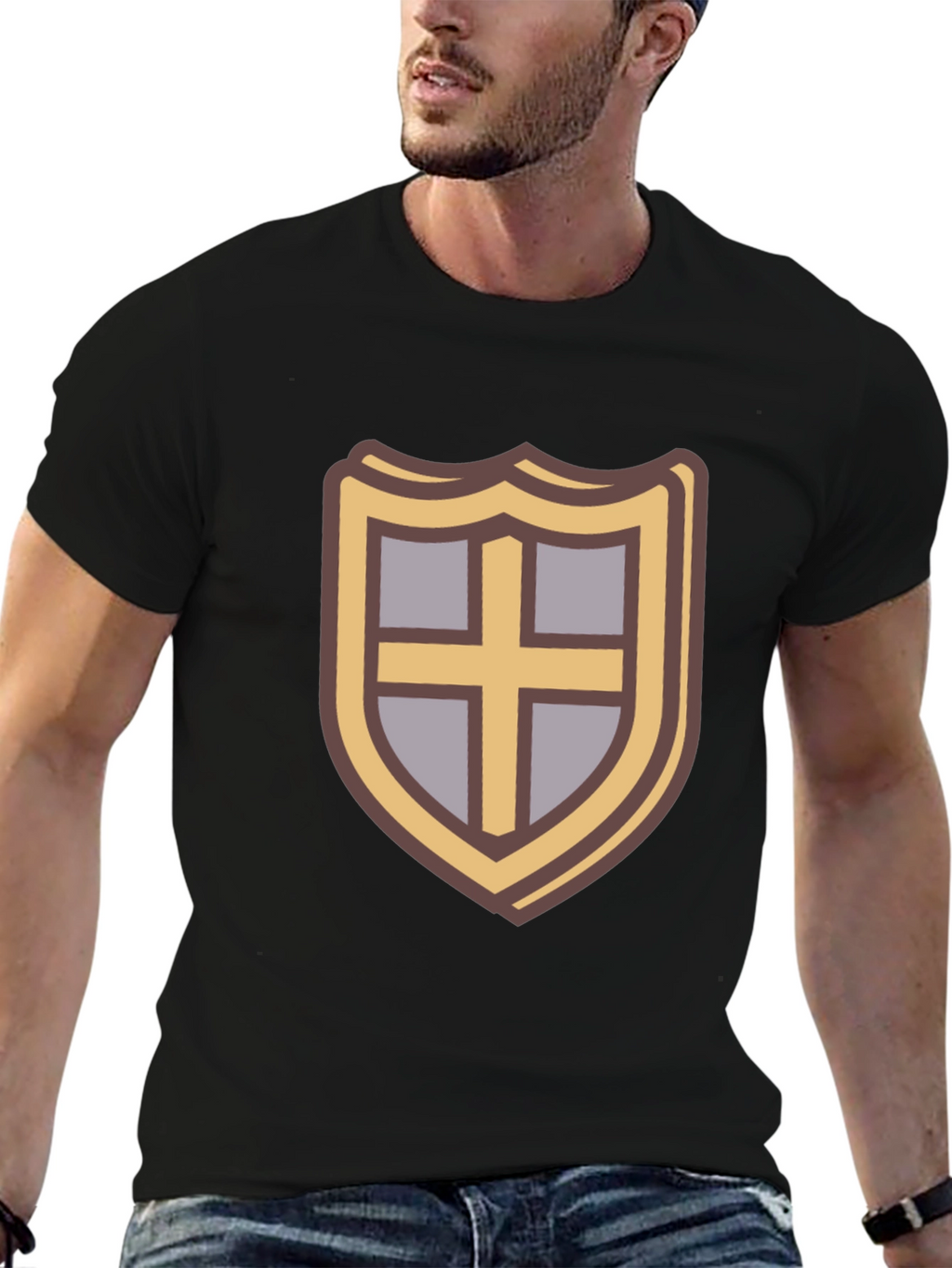 Shield Emblem T-Shirt - Casual Black Tee