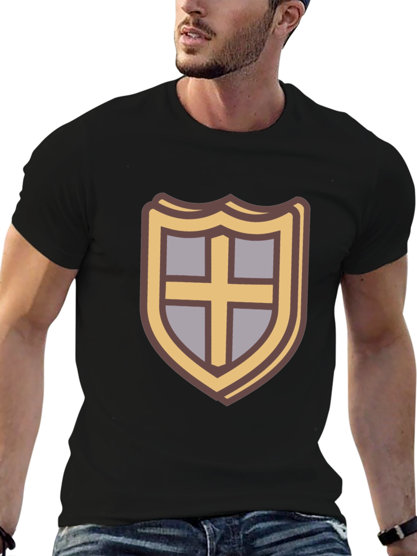 Shield Emblem T-Shirt - Casual Black Tee