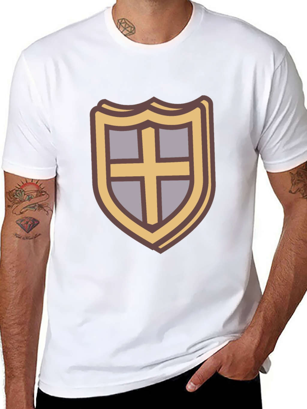 Shield Emblem T-Shirt - Casual Black Tee