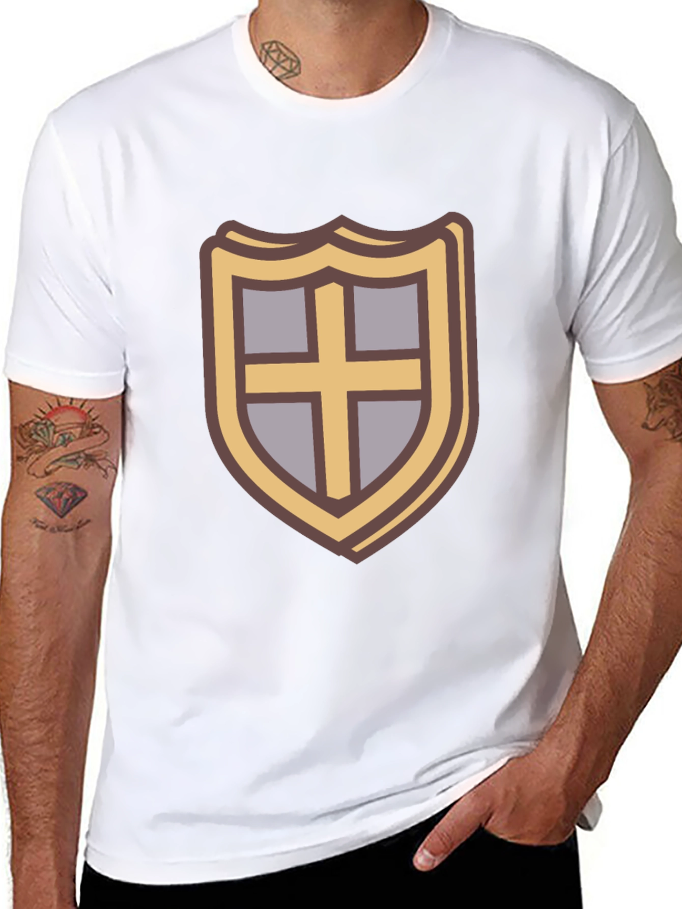 Shield Emblem T-Shirt - Casual Black Tee