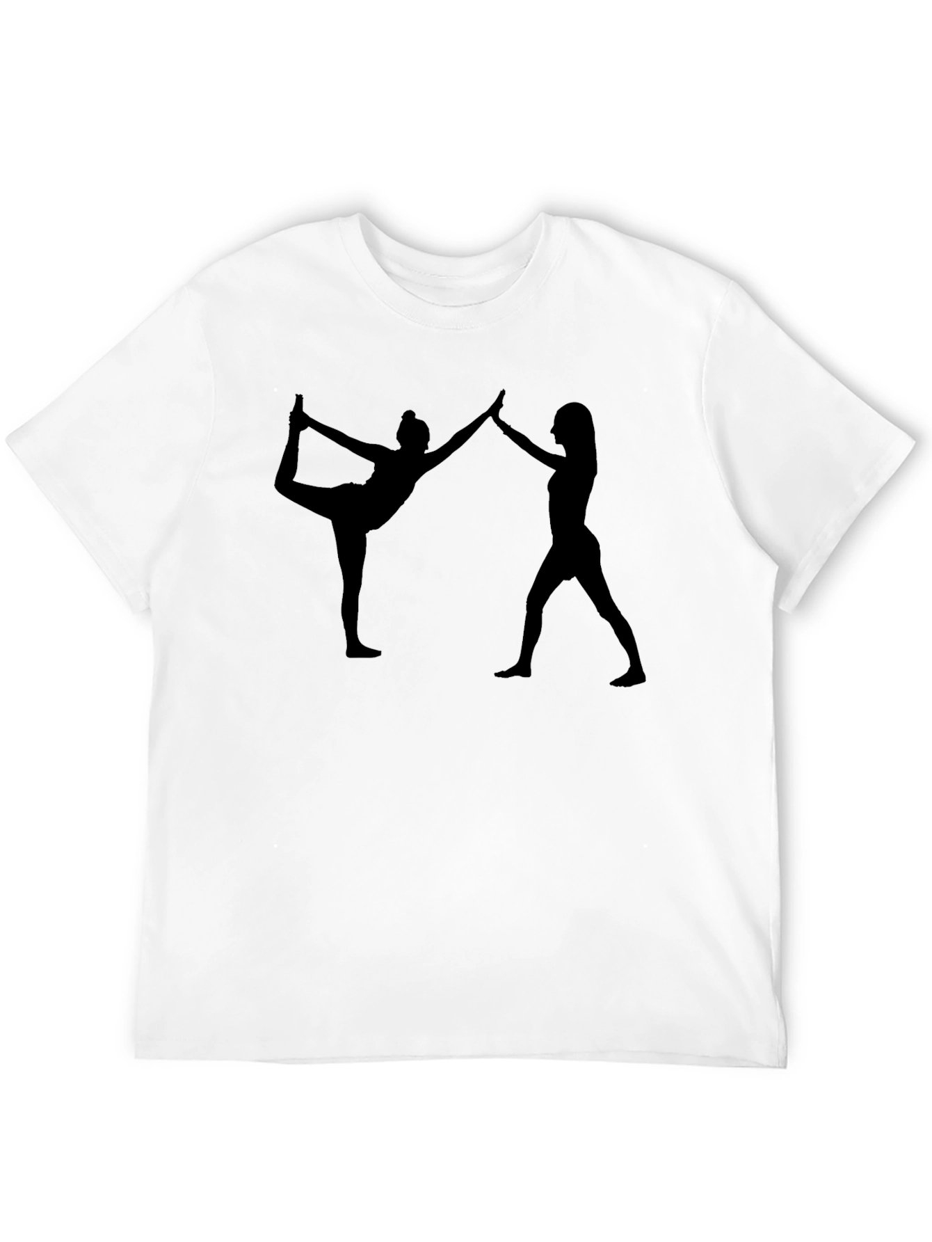 Yoga Silhouette Graphic Print Black T-Shirt
