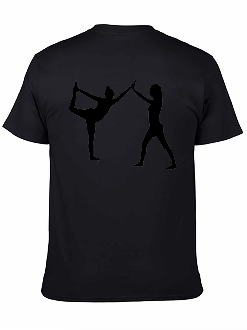 Yoga Silhouette Graphic Print Black T-Shirt