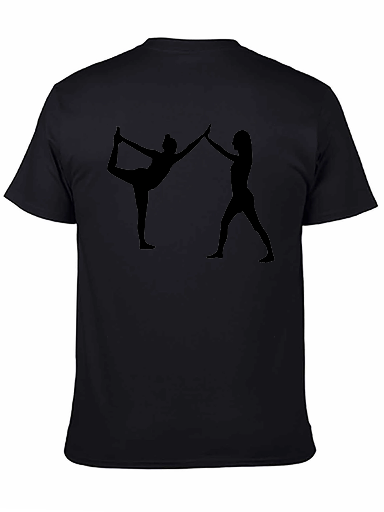 Yoga Silhouette Graphic Print Black T-Shirt