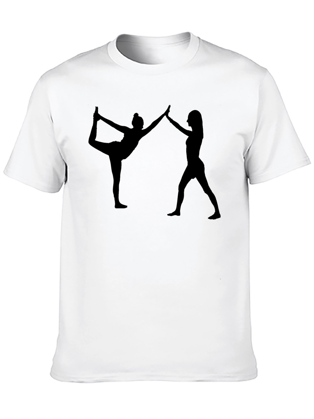 Yoga Silhouette Graphic Print Black T-Shirt