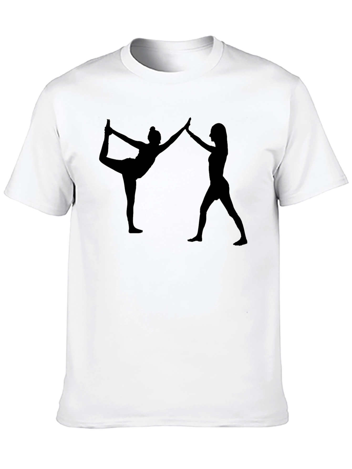 Yoga Silhouette Graphic Print Black T-Shirt
