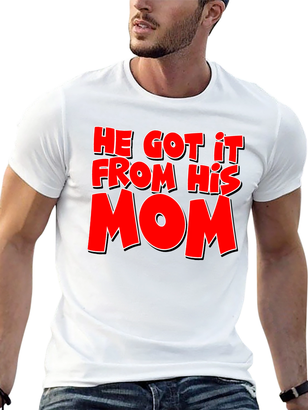 He Got It From His Mom T-Shirt - Black