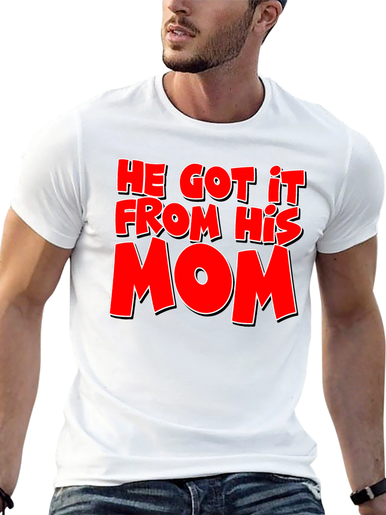 He Got It From His Mom T-Shirt - Black