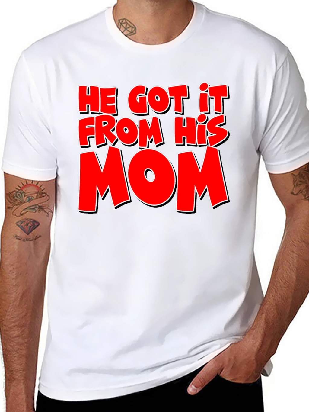 He Got It From His Mom T-Shirt - Black